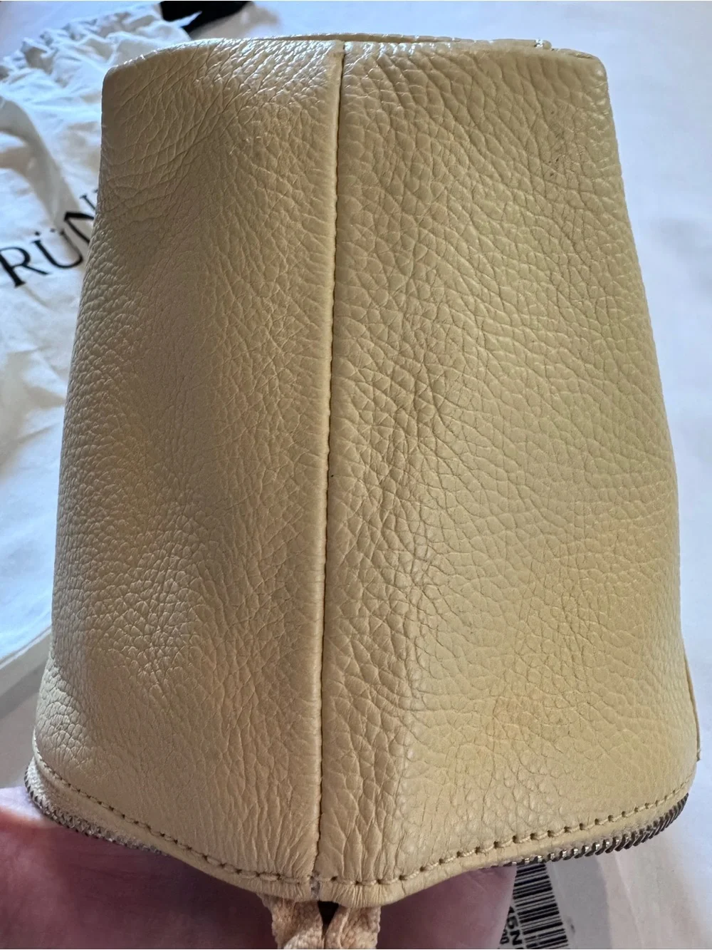 NWT Prüne Leather Makeup Bag / Clutch / Pouch, in Butter Yellow with Dust Bag